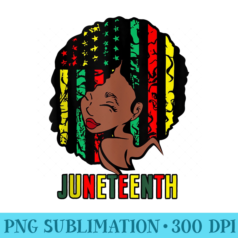 Juneteenth 1865 Womens American Flag Melanin Black Pride - Fashionable Shirt Design - Boost Your Success with this Inspirational PNG Download