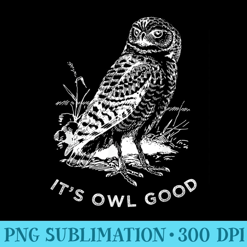 Funny Owl , Its Owl Good Wildlife Bird - PNG Sublimation - Eco Friendly And Sustainable Digital Products