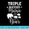 Triple Blessed Mama Bear Heart Arrow Three Baby Cubs Mom - Shirt Artwork Download - Perfect for Sublimation Art
