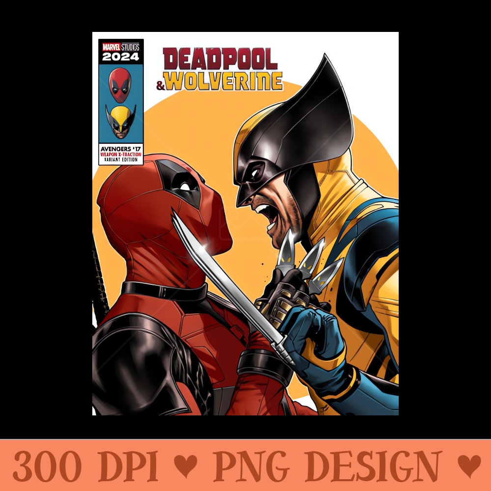 Deadpool vs Wolverine - Unique Sublimation PNG Download - High Resolution And Print Ready Designs