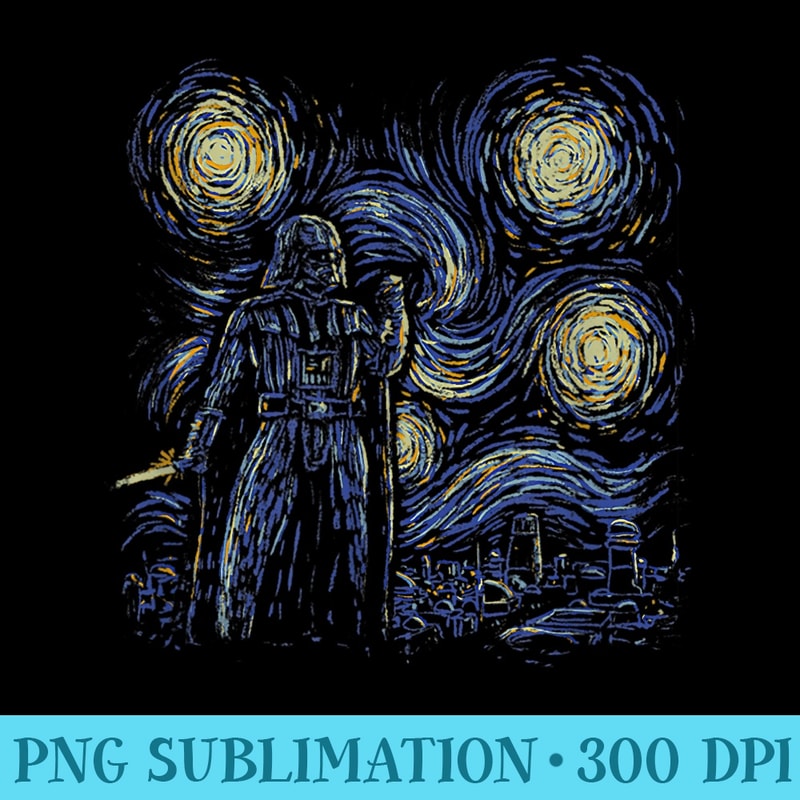 Star Wars Classic Darth Vader In Van Goghs Starry Night - PNG Download Icon - Trendsetting And Modern Collections
