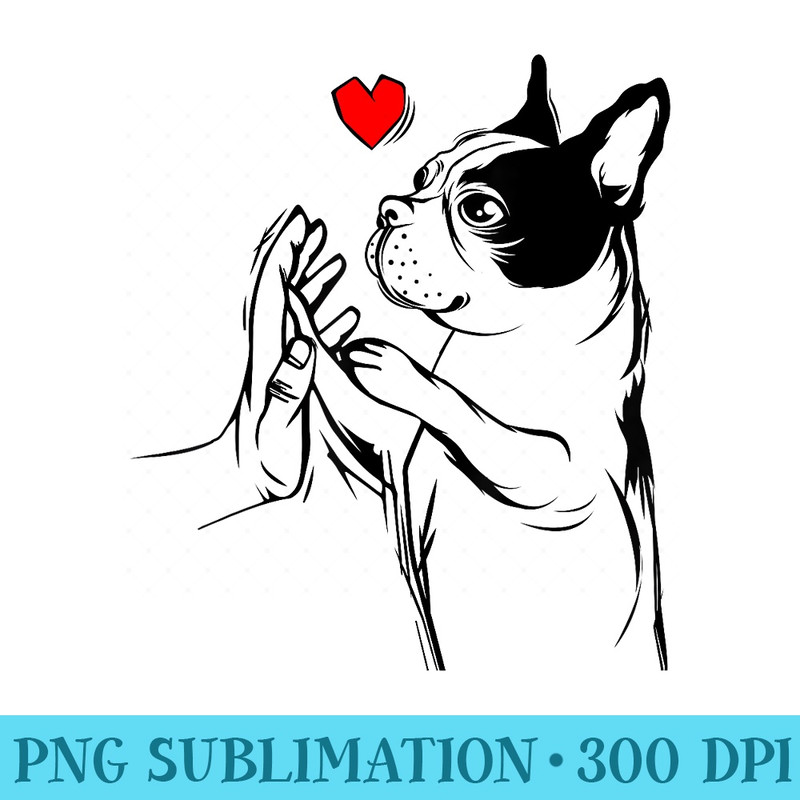 Boston Terrier Love Cute Bostie Dog Mom Funny Girls - Download PNG Picture - High Resolution And Print-Ready Designs