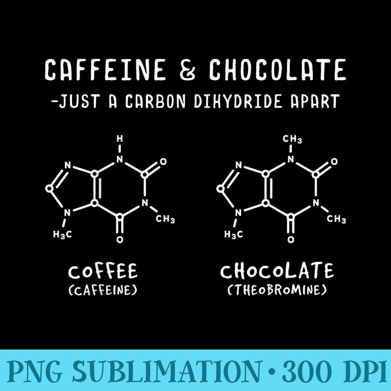 Chemistry Caffeine Lover Science Equation Coffeeholic - PNG Graphic Download - Perfect for Sublimation Art