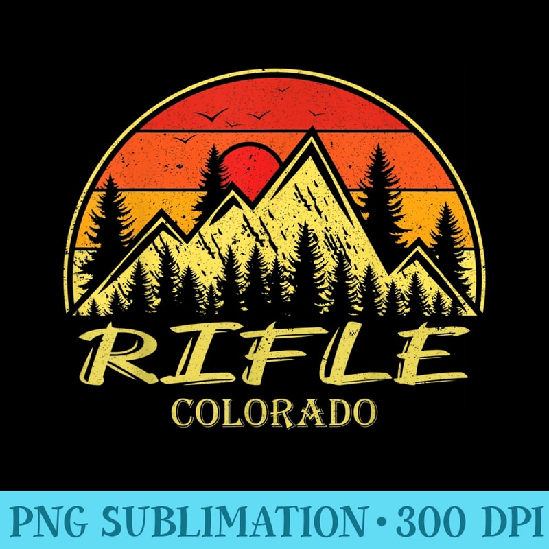 Vintage Rifle Colorado CO Mountains Hike Hiking Souvenir - PNG Graphic Resource - Unique And Exclusive Designs
