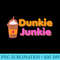 Dunkie Junkie Funny Coffee Saying - PNG Image File Download - Transform Your Sublimation Creations