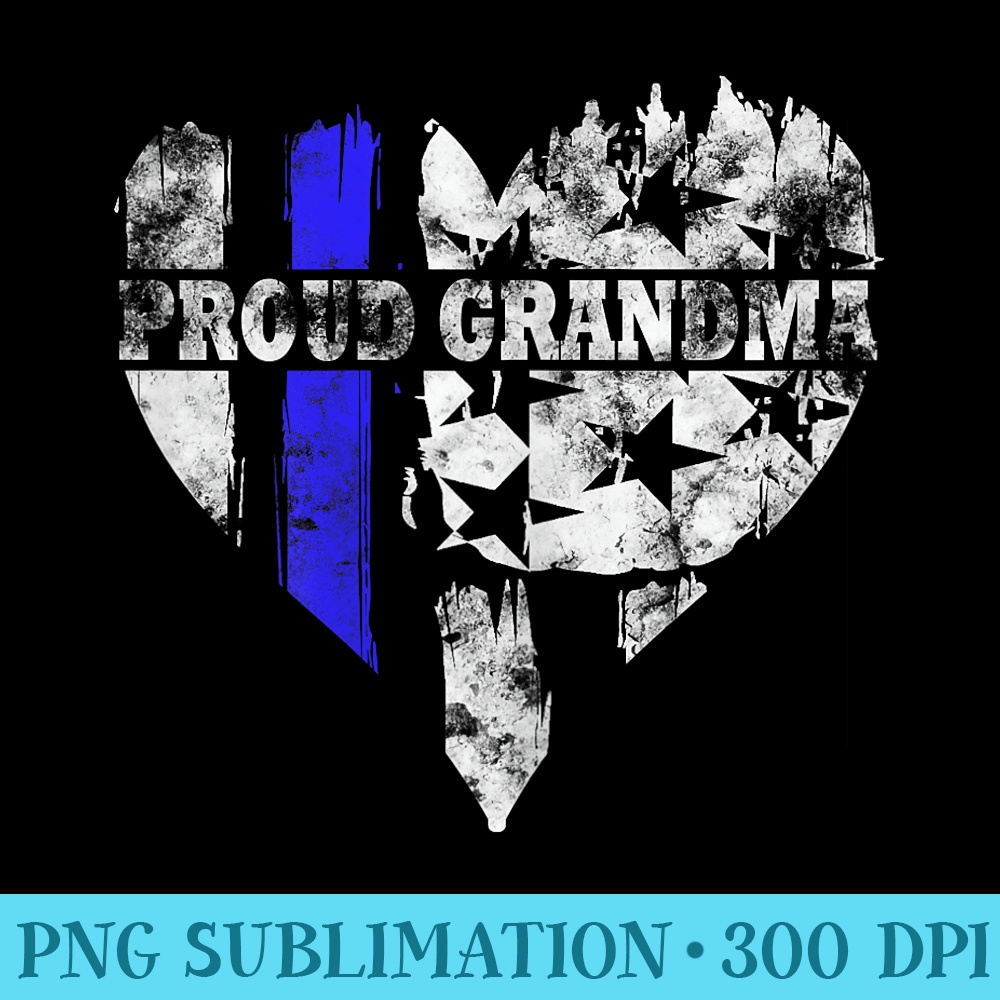 Thin Blue Line USA Family Proud Grandma Police Support - Download Transparent Artwork - Easy-To-Print And User-Friendly Designs