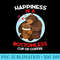 Happiness Is A Bottomless Cup of Coffee Funny Love Bear - High Resolution PNG Artwork - Bold & Eye-catching