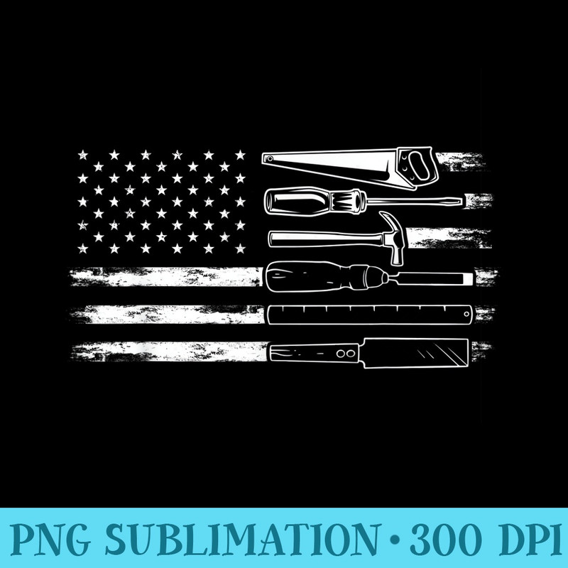 American Flag Woodworking Carpenter Wood Working - Download High Resolution PNG - Limited Edition And Exclusive Designs