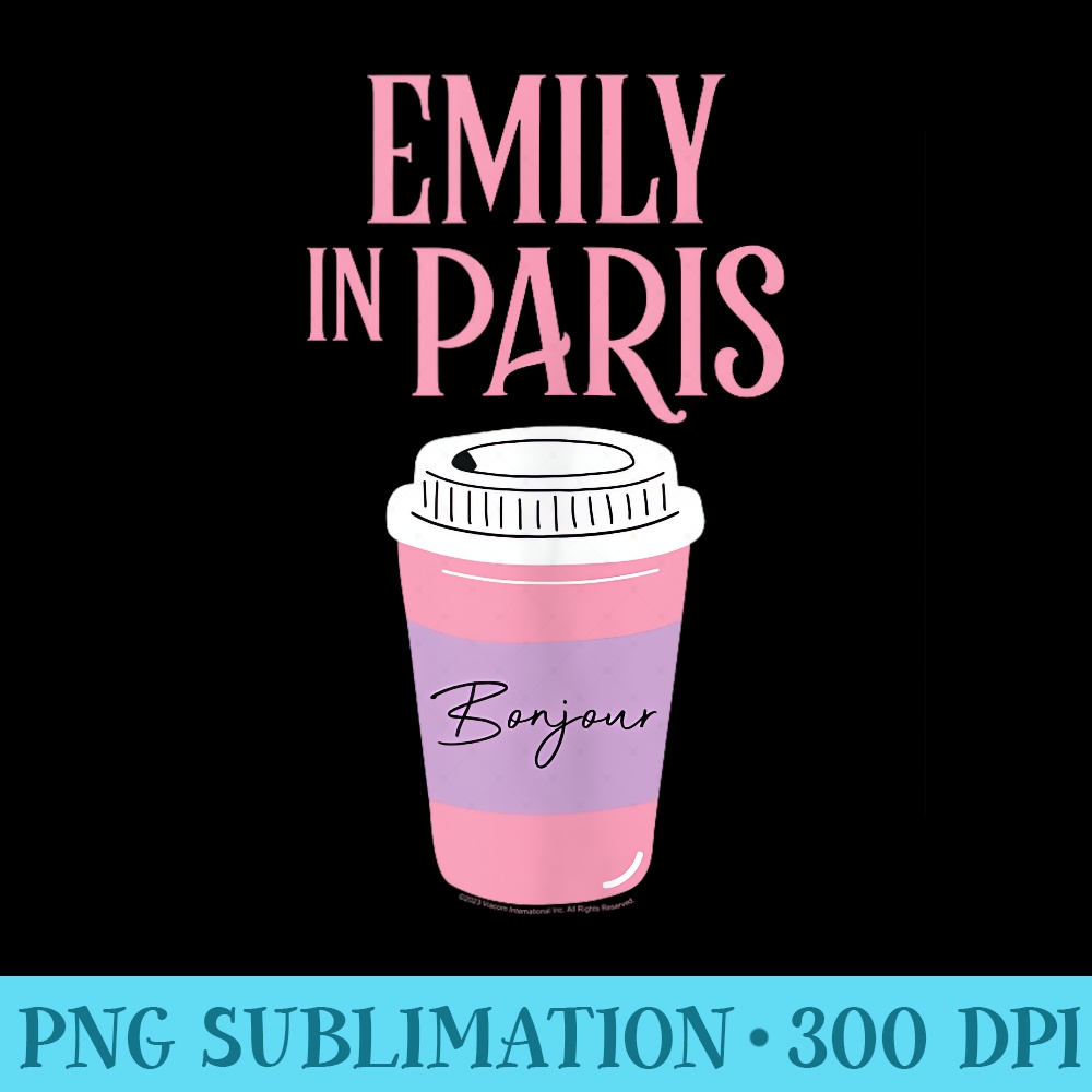 Emily in Paris Coffee Cup Logo - Transparent PNG Mockup - Instant Access To Downloadable Files