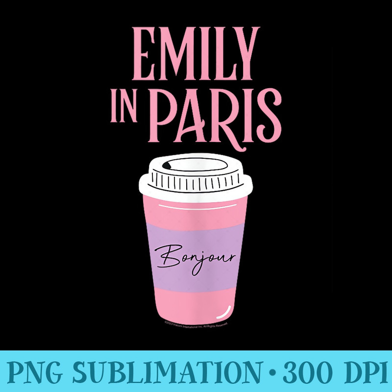 Emily in Paris Coffee Cup Logo - Transparent PNG Mockup - Instant Access To Downloadable Files