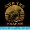 Save the floaty potatoes retro vintage - High Resolution PNG Picture - Vibrant and Eye-Catching Typography