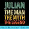 Julian The Man The Myth The Legend First Name Julian - High Resolution PNG Image - Spice Up Your Sublimation Projects