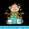 Cute Namaste Monkey Do Yoga Gardening Lover Coffee Lover - High Resolution PNG Picture - Trendsetting And Modern Collections