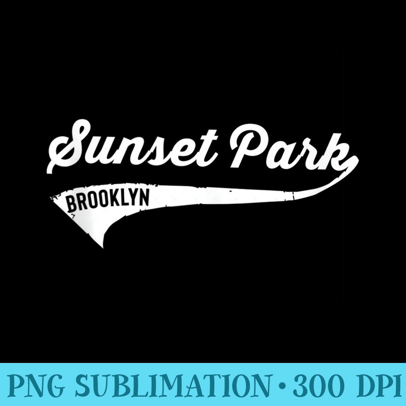 Sunset Park Brooklyn Distressed Retro - PNG Graphic Resource - Unleash Your Creativity