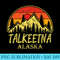 Vintage Talkeetna Alaska AK Mountains Hike Hiking Souvenir - PNG Resource Download - Instantly Transform Your Sublimation Projects