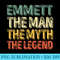 Emmett The Man The Myth The Legend First Name Emmett - Download High Resolution PNG - Limited Edition And Exclusive Designs