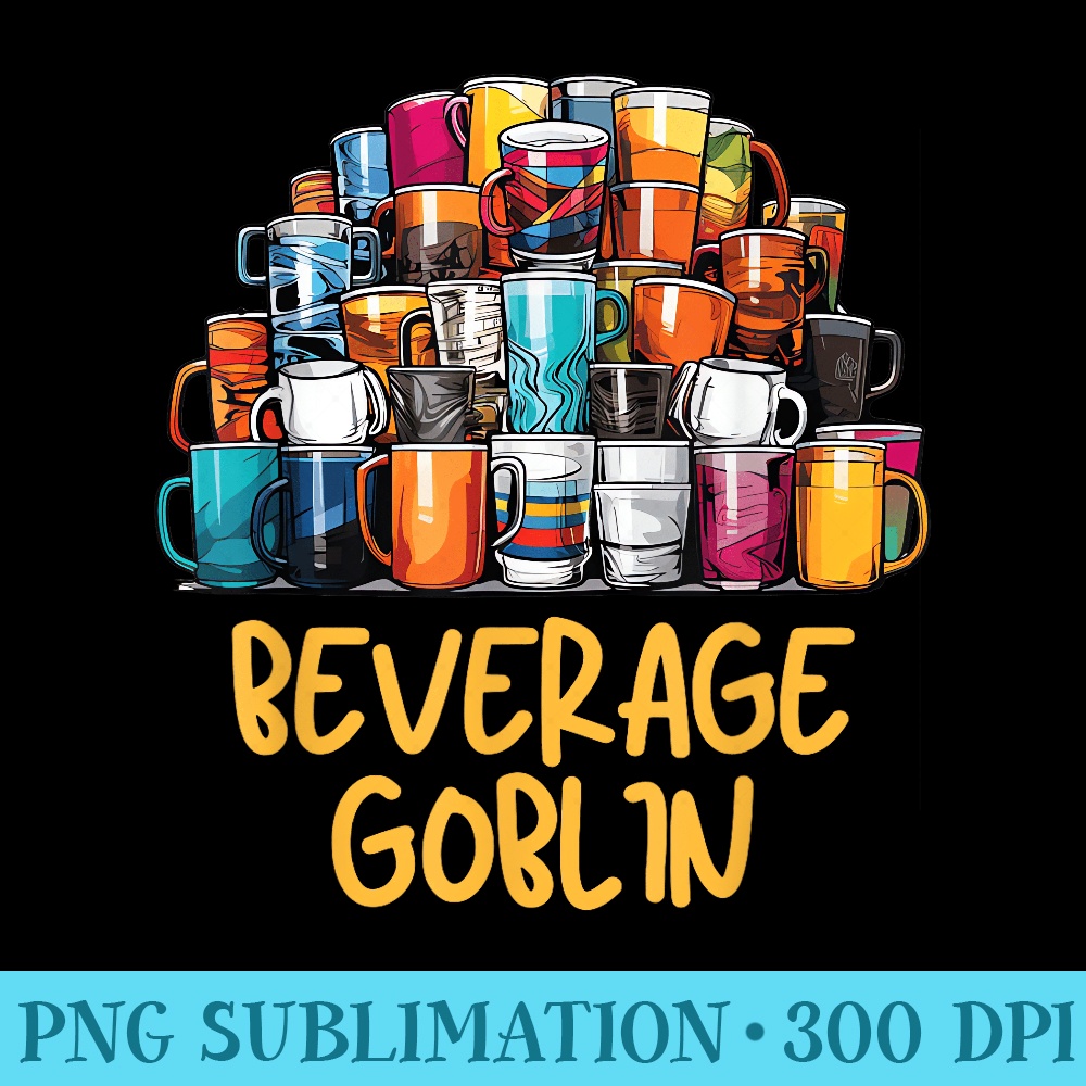 Beverage Goblin Funny Cup Hoarder Container Mug Graphic - Download PNG Files - Premium Quality PNG Artwork