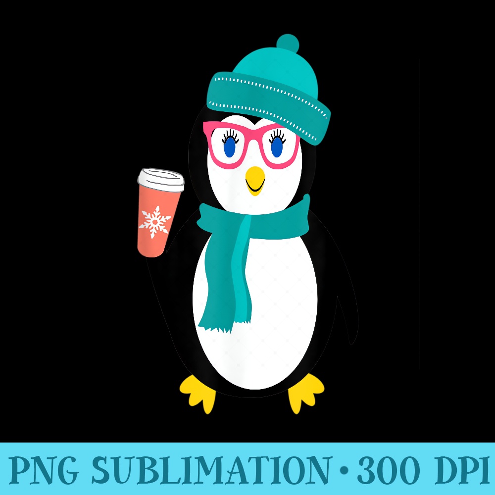 Cute Coffee Drinking Penguin Lovers Holiday - Transparent PNG Collection - Quick And Seamless Download Process