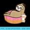 Sloth On Donut Holding Coffee - High Resolution PNG Image - Unlock Vibrant Sublimation Designs