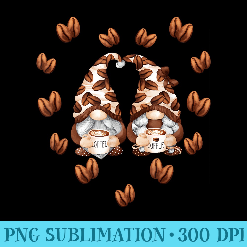 Unique Coffee Gnomes For Women With Cute Coffee Beans Heart - Transparent PNG File - Premium Quality PNG Artwork
