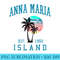 Anna Maria Island Florida Vintage Beach Palm Trees Summer - PNG Graphics - Eco Friendly And Sustainable Digital Products