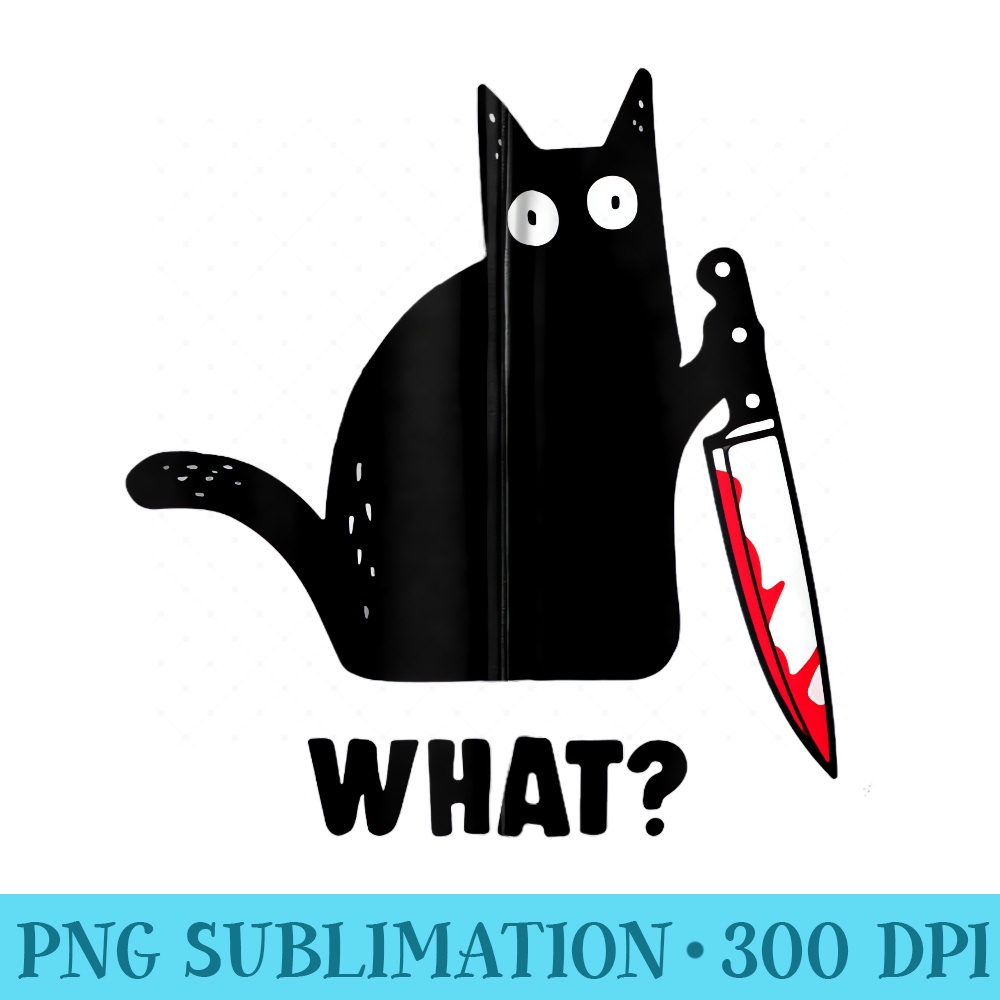 Cat What Funny Black Cat , Murderous Cat With Knife Zip Hoodie - Digital PNG Artwork - Unique And Exclusive Designs