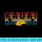 Kauai Hawaii Vintage Sunset Surfer Beach Souvenir - Exclusive PNG designs - Instantly Transform Your Sublimation Projects
