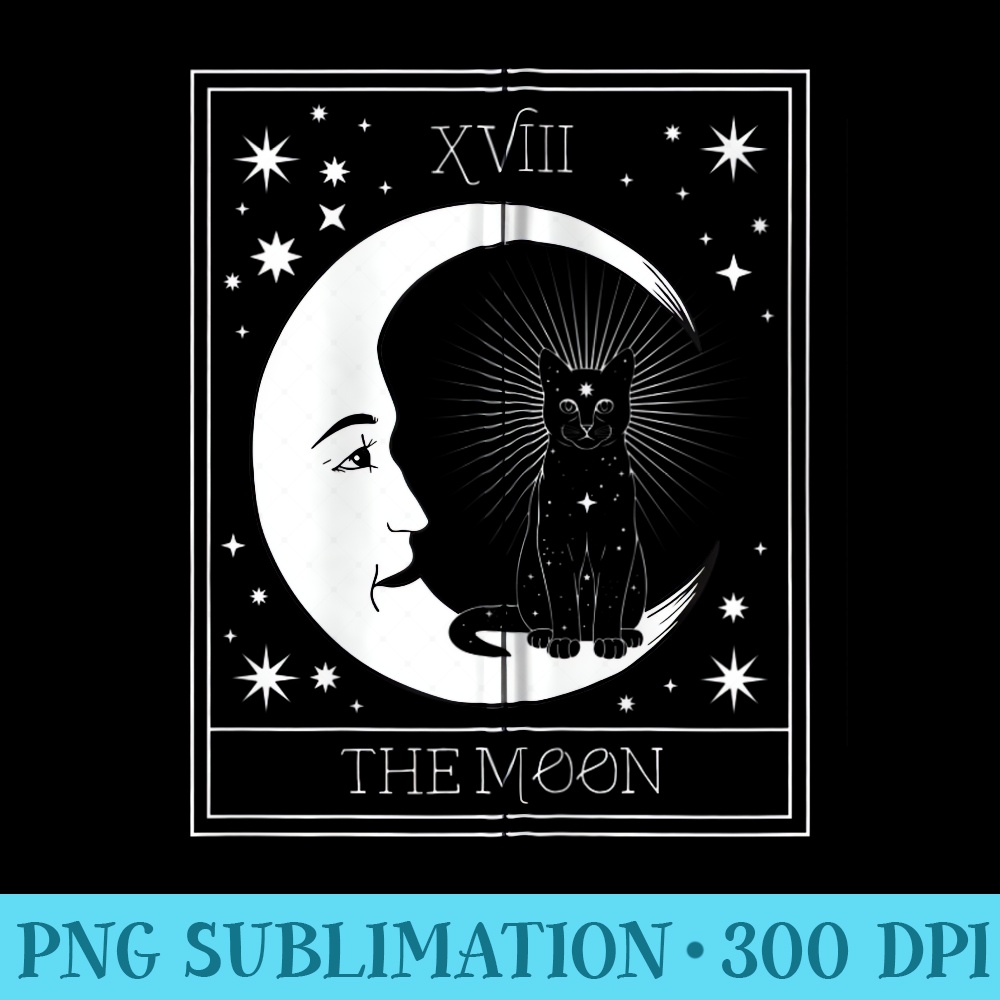 Tarot Card Crescent Moon and Black Cat Cosmic Graphic Zip Hoodie - PNG design downloads - Unleash Your Creativity