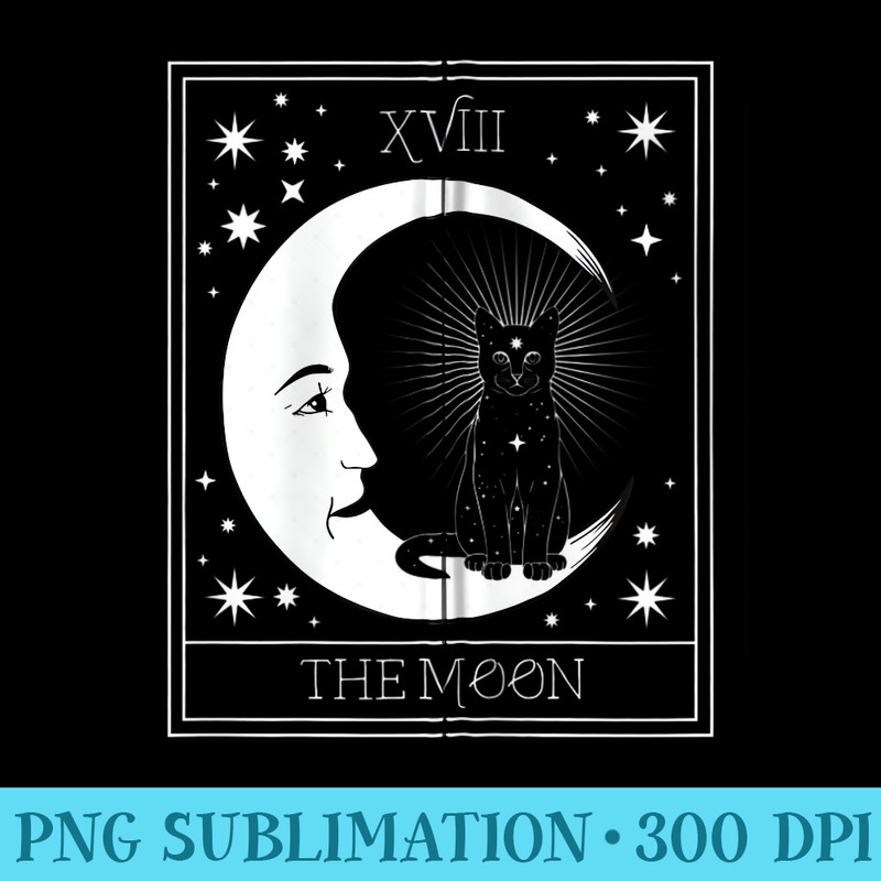 Tarot Card Crescent Moon and Black Cat Cosmic Graphic Zip Hoodie - PNG design downloads - Unleash Your Creativity
