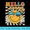 Retro Groovy Hello Summer Smile Face Hello Beach Vacation - High Resolution PNG Designs - High Resolution And Print-Ready Designs