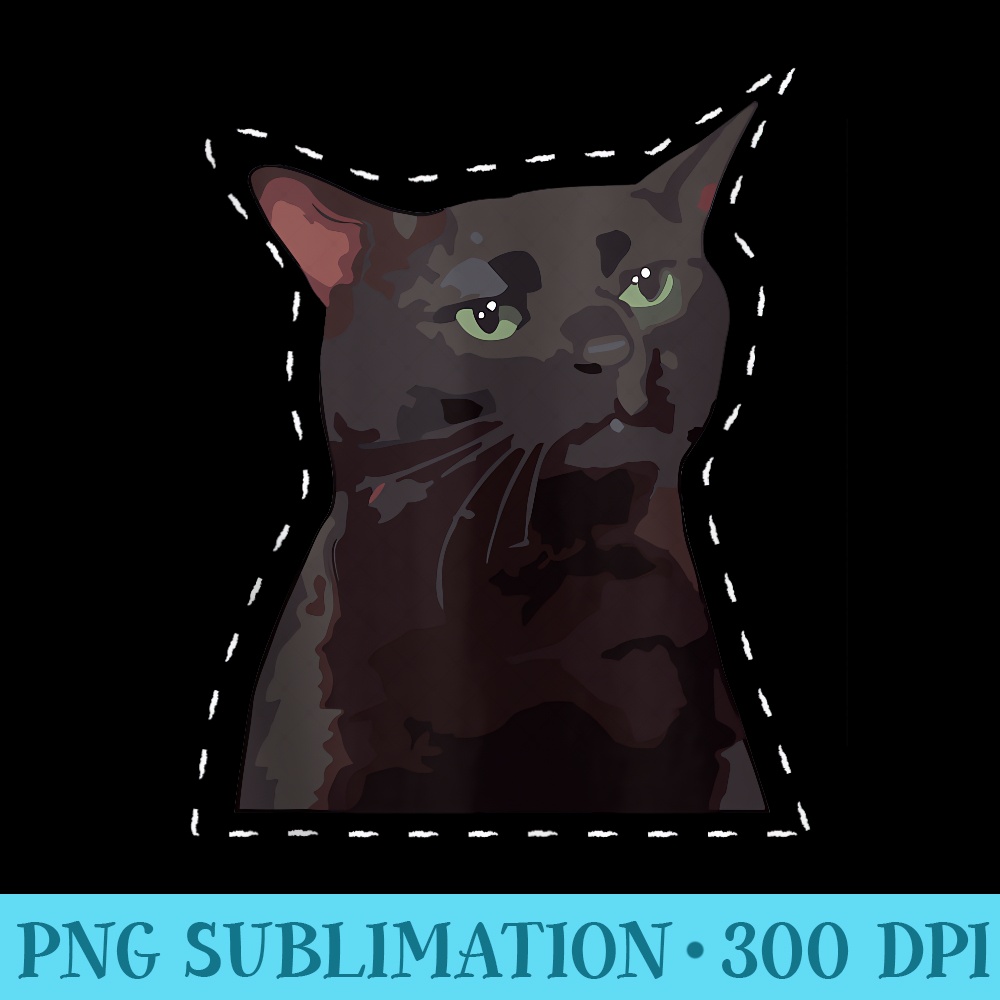 Black Cat Zoning Out Funny Black Cat Meme - PNG Clipart - Perfect for Sublimation Mastery