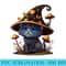 Cottagecore Cats Aesthetic Black Cat Mushroom Hat Kawaii - Unique PNG Artwork - Bring Your Designs to Life