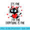 Womens Its Fine Im Fine Everything Is Fine Valentines Cat - Trendy PNG Designs - Bring Your Designs to Life