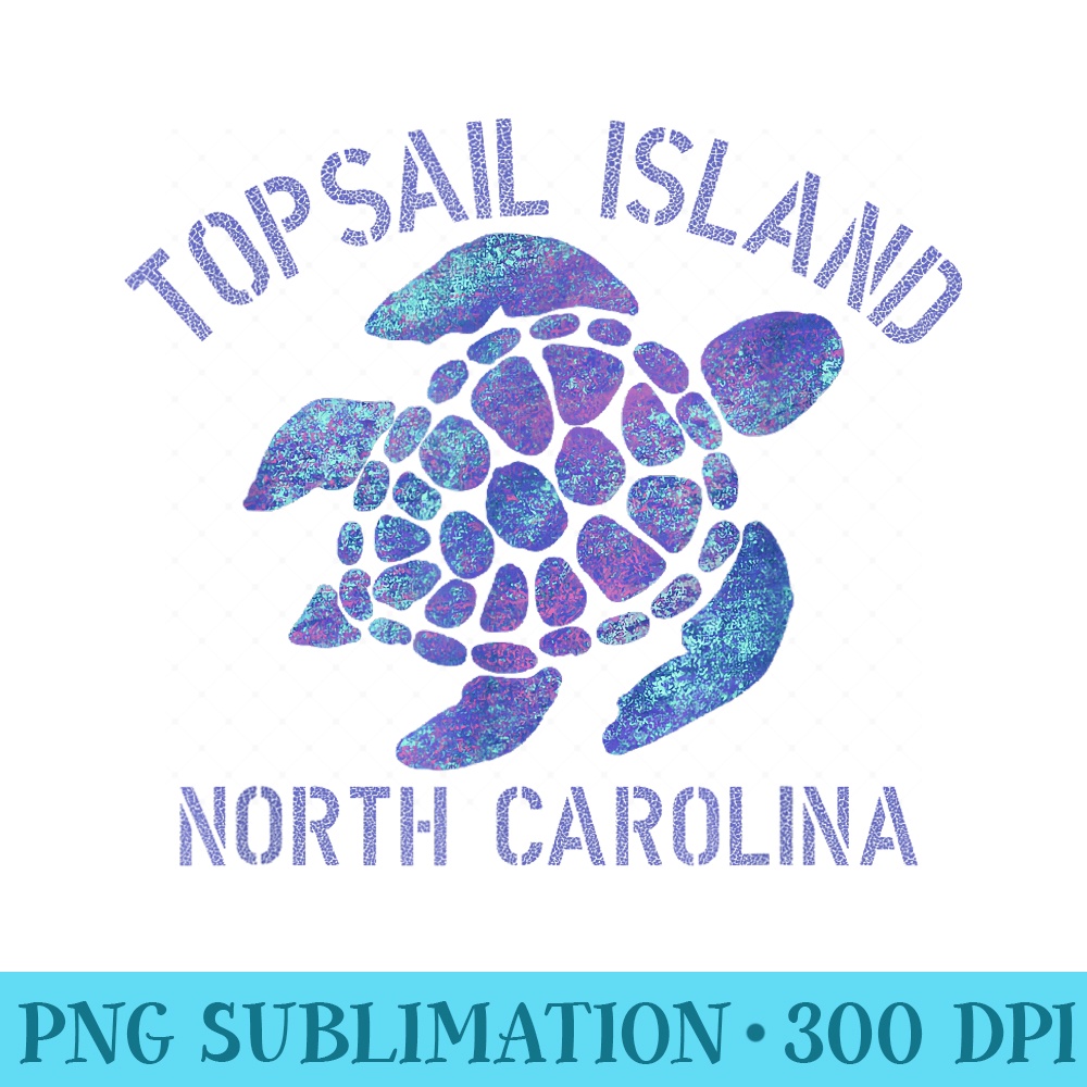 Topsail Island, NC Beach Design Tribal Turtle - Sublimation PNG Designs - Perfect for Personalization