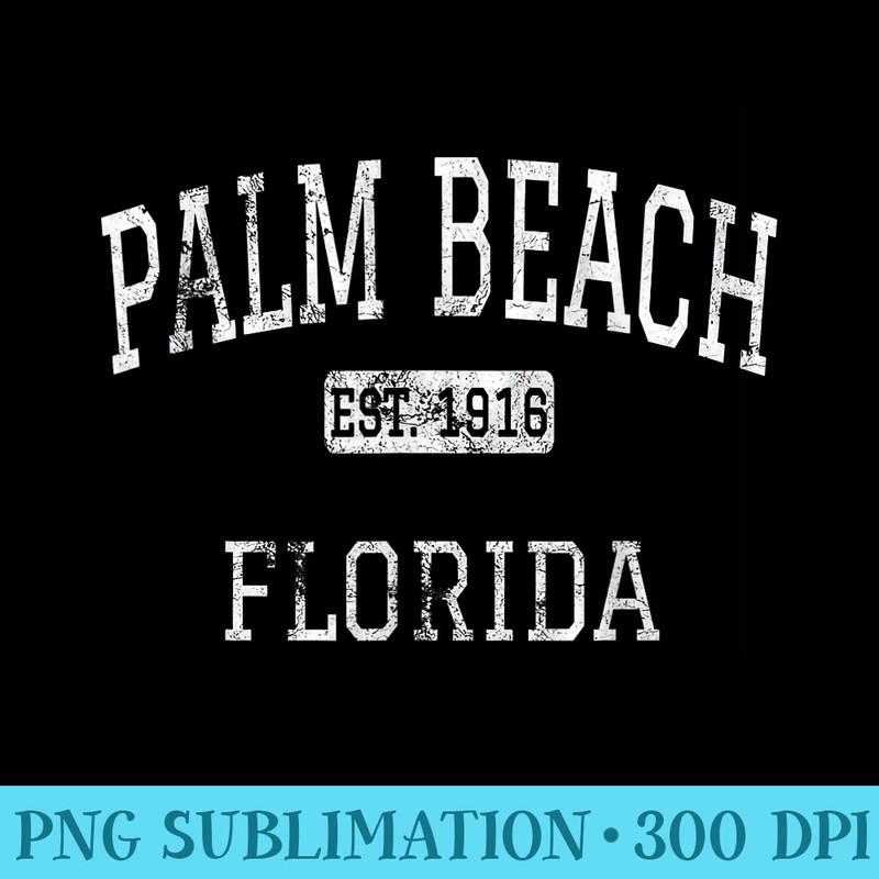 Palm Beach Florida FL Vintage - Sublimation PNG Designs - Enhance Your Apparel with Stunning Detail