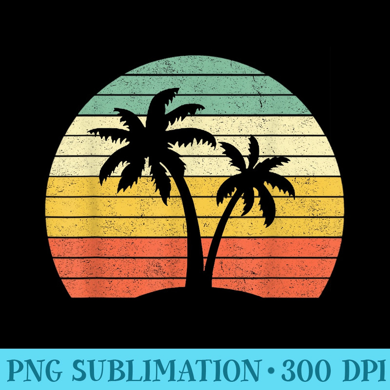 Palm Tree Retro Tropical Beach - Mug Sublimation PNG - Stunning Sublimation Graphics
