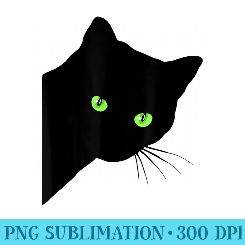Black Cat peeking funny peaking black cat - Unique PNG Artwork - Unleash Your Inner Rebellion