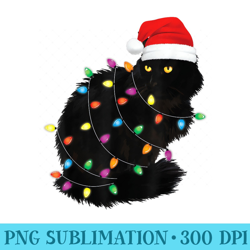Black Cat Christmas s Cat Xmas Tree Santa Cat - PNG Templates - Capture Imagination with Every Detail