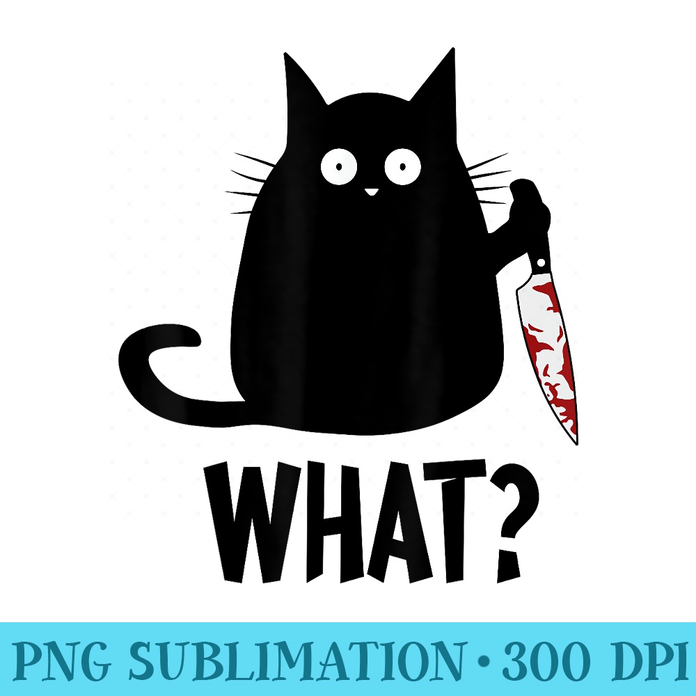 What Funny Black Cat With Knife Cat - High Quality PNG files - Revolutionize Your Designs