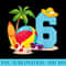 6 Year Old Beach Ball Pool Party Birthday Summer Vacation - Printable PNG Graphics - Add a Festive Touch to Every Day