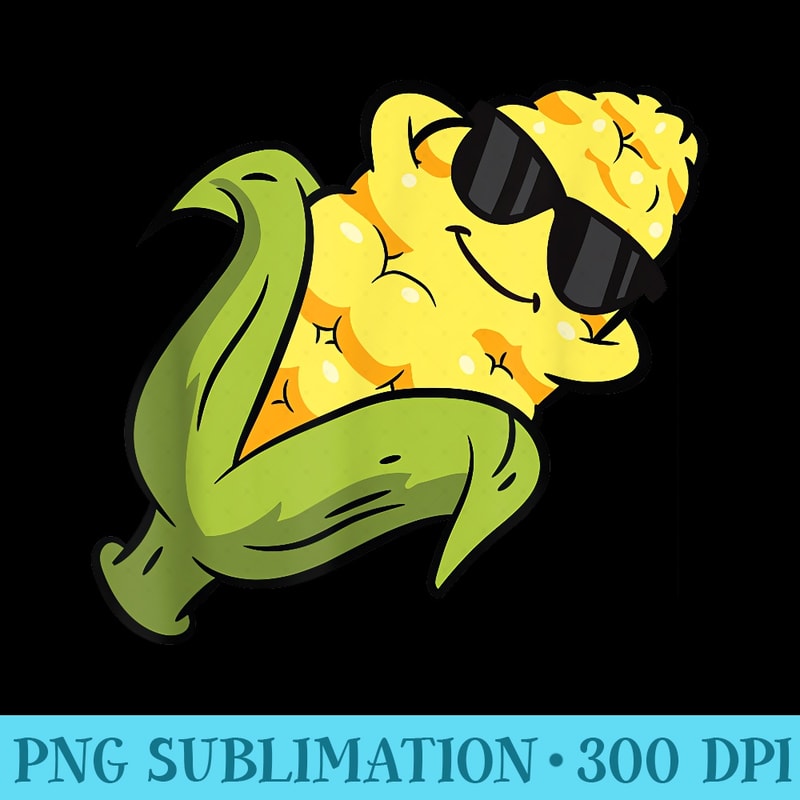 Cute Corn Fruit Relaxing Lazy Corn - Shirt Printing Template PNG - Unique And Exclusive Designs