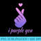 I Purple You Kpop Cute Hand Symbol Finger Heart Korean girl - Unique Sublimation PNG Download - Defying the Norms