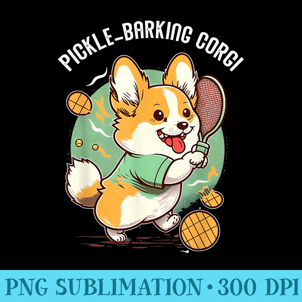 Funny Corgi Dog Pickleball Pun for Pickle ball Player - Sublimation clipart PNG - Unique And Exclusive Designs