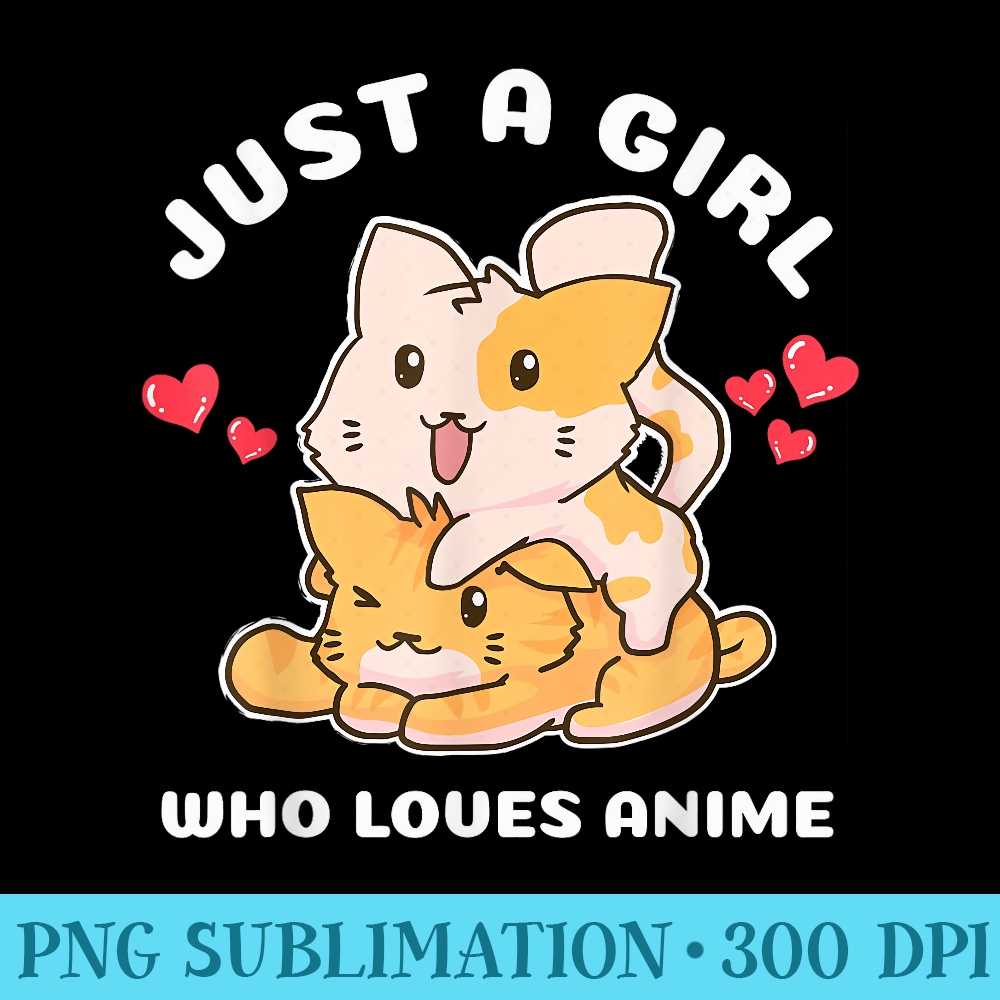 Kawaii Cat Neko Anime - Sublimation printables PNG download - Versatile And Customizable Designs