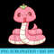 Cute Kawaii Strawberry Snake Strawberry Milk - High Quality PNG files - Unlock Vibrant Sublimation Designs