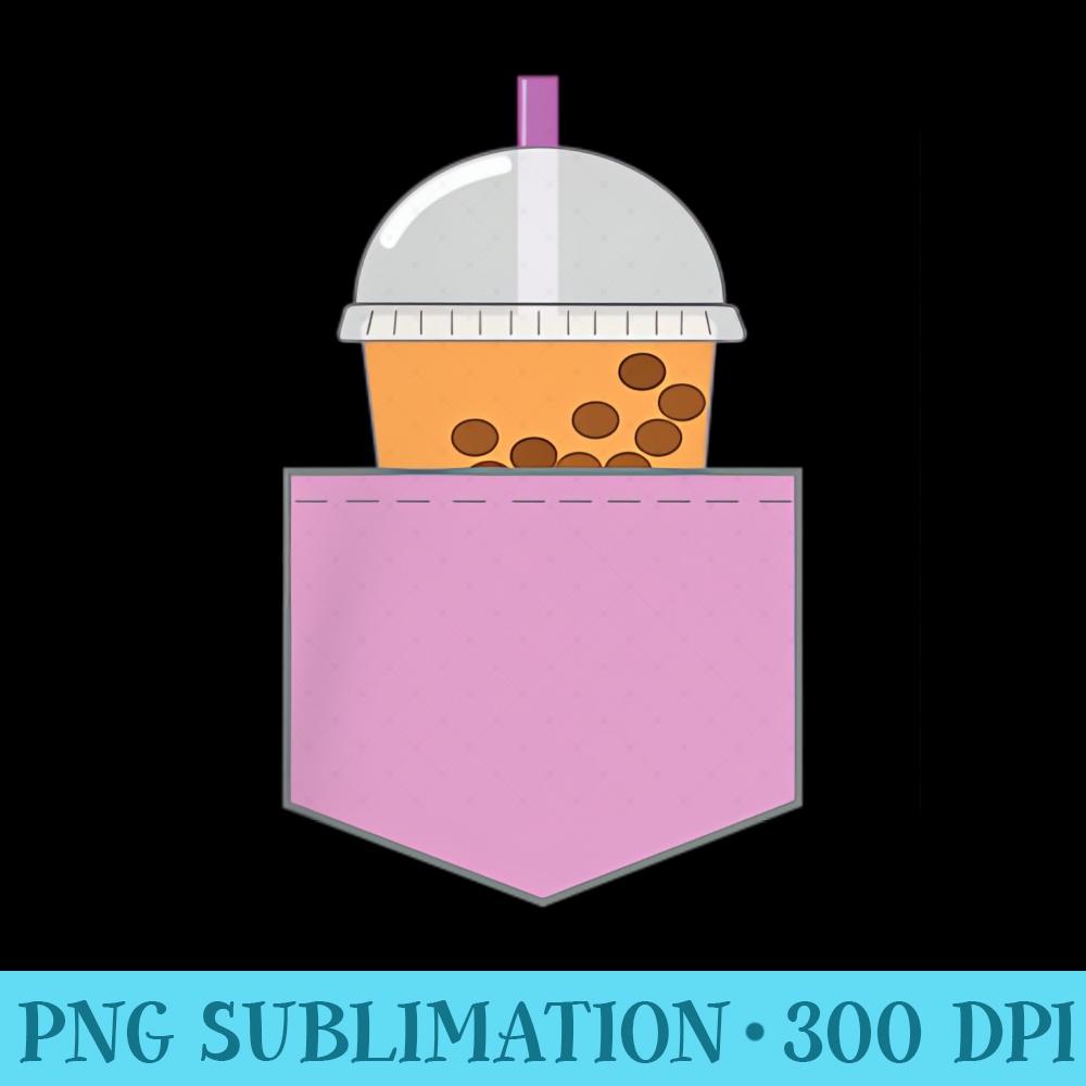 Bubble Tea Pocket - PNG Download Clipart - Perfect for Sublimation Mastery
