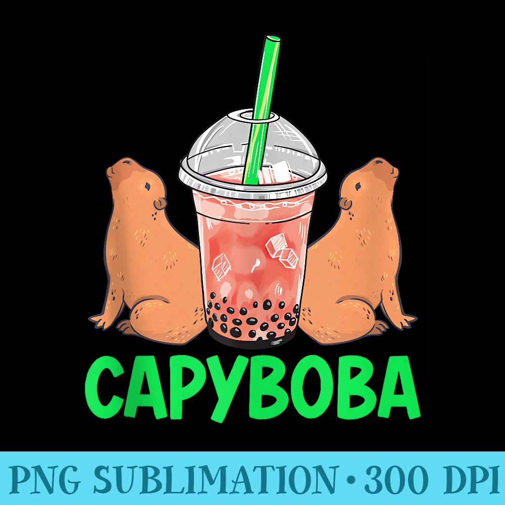 Cute Animal Capyboba Milk Tea Capybara - Free PNG Download - Eco Friendly And Sustainable Digital Products