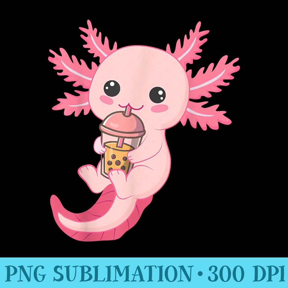 Boba Tea Bubble Tea Milk Tea Anime Axolotl - PNG Download Design - Quick And Seamless Download Process