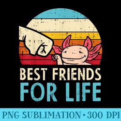 best friends for life axolotl fist bump retro men - casual shirt png