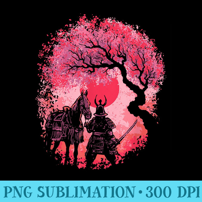 Japanese Cherry Blossom Sakura Vintage Samurai Kiso Horse - Modern PNG designs - Vibrant and Eye-Catching Typography
